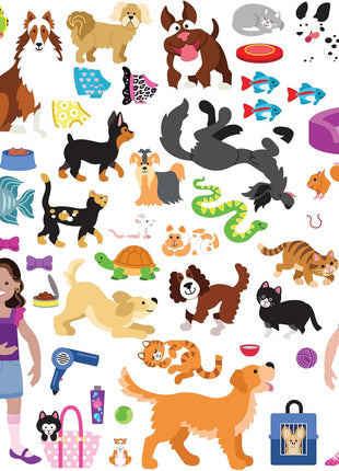 Melissa & Doug Pet Place Puffy Sticker Activity Book – 115 Reusable Stickers with 10 Background Scenes, Pet-Themed Mess Free Travel Toys for Kids Ages 4+ - FSC Certified