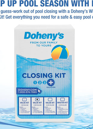 Doheny's Ultimate Pool Closing Kit, Winterizing Chemicals for Above Ground Pools, Inground Pools, Includes Pool Shock, Winter Pill, Algaecide, Stain Preventer, Treats up to 15,000 Gallons