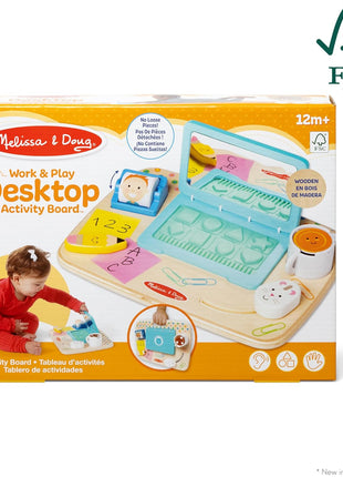 Melissa & Doug Wooden Work & Play Desktop Activity Board Infant and Toddler Sensory Toy - FSC-Certified