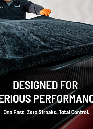 Blackline 24 inchx36 inch Twisted-Loop Car Drying Towel, 1300GSM, Streak Free, Lint Free, Reusable - Car Accessories, Microfiber Cleaning Cloth for Car, Truck, SUV - One Pass is All You Need