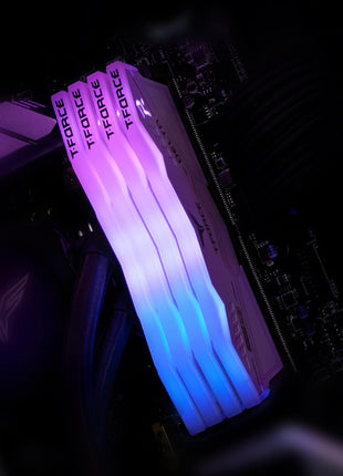 TEAMGROUP T-Force Delta RGB DDR5 Ram 32GB (2x16GB) 6400MHz PC5-51200 CL32 Desktop Memory Module Ram for 600 700 Series Chipset XMP 3.0 Ready White FF4D532G6400HC32ADC01