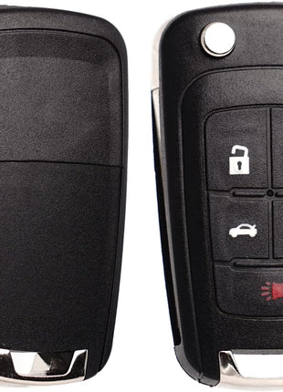 MechanMagic Flip Key Fob Replacement Fits for Chevy Equinox Camaro 2010-2019 Cruze Malibu Impala Sonic GMC Terrain Buick Lacrosse Regal Verano Encore Keyless Entry Remote Control 2 Sets