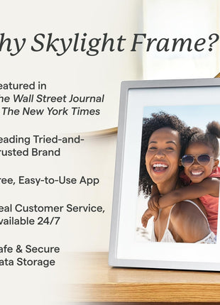 Skylight Frame – WiFi Digital Picture Frame Customer Support, Touch Screen Digital Photo Frame with Easy Setup, Photo Gifts for Parents and Grandparents - 10 Inch Black