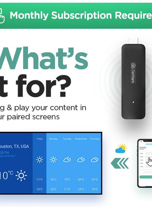 OptiSigns OptiStick Digital Signage Player - Android-Based 4K UHD HDMI Stick, Quad Core, WiFi/Ethernet, Remote Screen Management