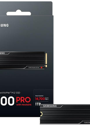 Samsung SSD 9100 PRO with Heatsink 1TB, PCIe 5.0x4 M.2 2280, Seq. Read Speeds Up to 14,700/13,300 MB/s, Best for AI Computing, Gaming, and Heavy Duty Workstations (MZ-VAP1T0CW)