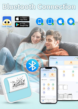Anycash Sticker Printer - Printpods Mini Printer with Stickers, Bluetooth Inkless Printers, Sticker Maker, Portable Thermal Print Pod for iPhone, Impresora Portátil for Notes, Journal, DIY, Kids Gift