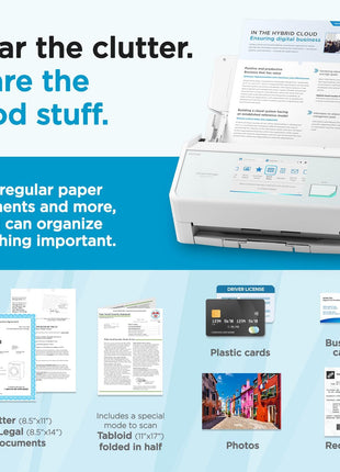 ScanSnap iX2500 Wireless or USB High-Speed Document Scanner, Black | Cloud Enabled | Photos & Receipts | Large Touchscreen | 100 page Auto Document Feeder | Mac or PC