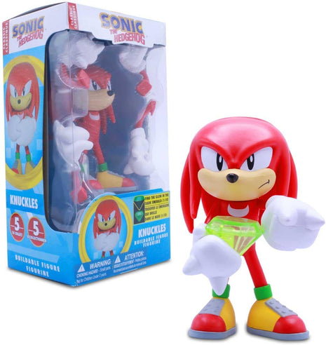 Just Toys LLC — Buildable Sonic The Hedgehog [Knuckles] Figure │ 4′′ Collectible Toy, Interchangeable Arms & Accessories, Ages 6+ (Knuckles, Sonic, Knuckles, Amy Rose, and Shadow)