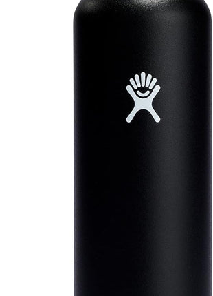 Hydro Flask Water Bottle - Insulated Stainless Steel - Straw Lid, Non Spill, Leakproof 24 Oz Black