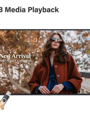 AG Neovo DS4351U 43'' Commercial Digital Signage Display for Business, All-in-one, 4K UHD, 500 nits, HDMI, USB, LAN, WiFi, 3-Year Waranty, 24/7 Operation, Portrait and Landscape