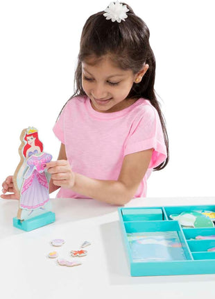 Melissa & Doug Disney Ariel Magnetic Wooden Dress-Up Doll Pretend Play Set (35 Pieces) Magnetic Dolls, Pretend Play & Preschool Toys for Kids Ages 3+