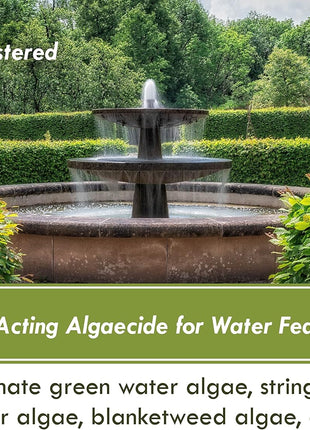 Fountain Algaecide and Clarifier - 8oz - Kills and Inhibits All Types of Algae Growth, Formulated for Small Ponds and Water Features, Treats up to 8,000 Gallons