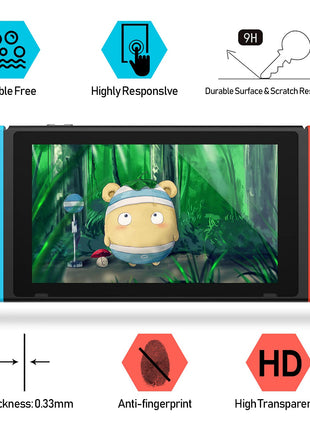 daydayup [3 Pack] Tempered Glass Screen Protector Compatible with Nintendo switch - Transparent HD Clear Anti-Scratch Screen Protector Skin Set for Nintendo Switch