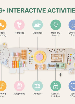 Sensory Wall Panel for Kids – Toddler Learning Activity Center - Emotional Development & Fine Motor Skills – Toddler Learning Activity Center- Busy board Montessori toys