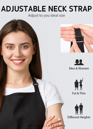 Syntus Apron for Men Women, Adjustable Cooking Kitchen Chef Aprons with 2 Pockets