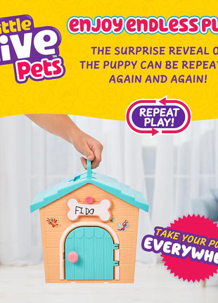 Little Live Pets My Puppy's Home Mini Playset, Orange, Play Dog with Building Dog House Toys, Customizable Puppy Plush Toy for Kids of Ages 5+