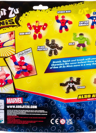 Heroes of Goo Jit Zu Marvel Mega Mini 6 Pack - Superhero Toys, Squishy, Stretchy, Gooey Mini Heroes - Ironman, Spider-Man, Captain America, Miles Morales, Hulk and Black Panther