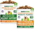 Allergy Relief Chews + Probiotics for Dogs - Digestive Enzymes for Allergies Itchy Skin w/Fish Oil Omega 3 - Dogs Digestive Health - Gas, Diarrhea,