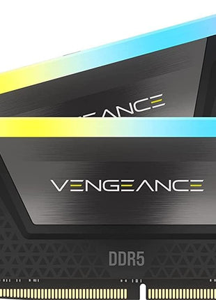 CORSAIR Vengeance RGB DDR5 RAM 32GB (2x16GB) Up to 6400MHz CL36-48-48-104 1.35V Intel XMP 3.0 Desktop Computer Memory - Black (CMH32GX5M2B6400C36)
