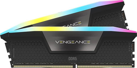 CORSAIR Vengeance RGB DDR5 RAM 32GB (2x16GB) Up to 6400MHz CL36-48-48-104 1.35V Intel XMP 3.0 Desktop Computer Memory - Black (CMH32GX5M2B6400C36)