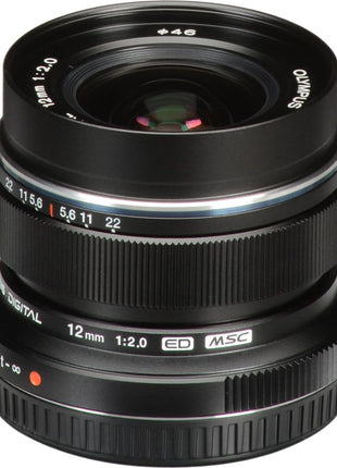 OM SYSTEM Olympus M.Zuiko Digital ED 12mm F2.0 Black for Micro Four Thirds System Camera, Compact Wide Angle Lens for Starry Sky and Landscape