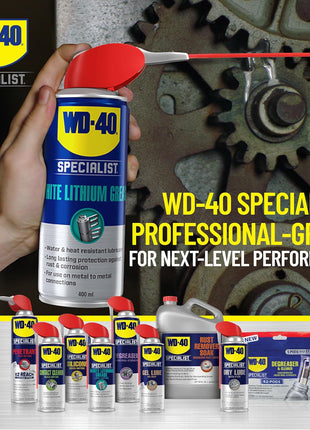 WD-40 Specialist White Lithium Grease Spray with SMART STRAW SPRAYS 2 WAYS, 10 OZ