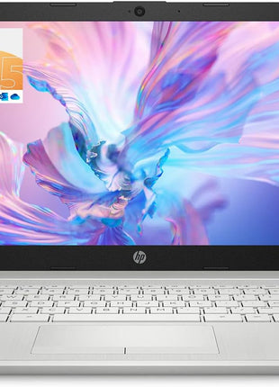 HP Portable Laptop, Student and Business, 14 inch HD Display, Intel Quad-Core N4120, 16GB DDR4 RAM, 64GB eMMC, 1 Year Office 365, Webcam, RJ-45, HDMI, Wi-Fi, Windows 11 Home, Silver