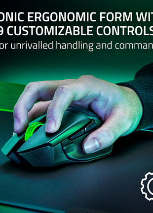 Razer Basilisk V3 X HyperSpeed Customizable Wireless Gaming Mouse: Mechanical Switches Gen-2-5G Advanced 18K Optical Sensor - Chroma RGB - 9 Programmable Controls - 285 Hr Battery - Classic Black