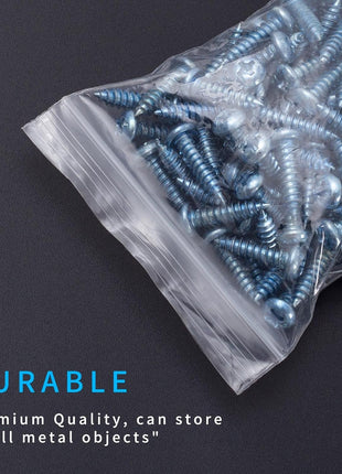 Small Plastic Bags, 300 PCS Mini Baggies, 3 Assorted Sizes, Transparent Jewelry Bag Reclosable, Clear Bag, Resealable Poly Bags for Pill, Beads, Screws, Packaging