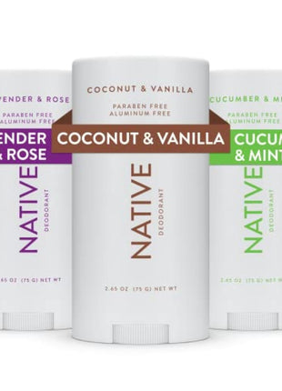 Native Deodorant Contains Naturally Derived Ingredients, 72 Hour Odor Control, Deodorant for Women and Men, Aluminum Free, Coconut & Vanilla 2.65oz