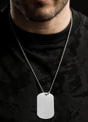 30 PCS 2"x1" Stamping Blank Dog Metal Tags Stamping Aluminum Tag Pendants Shield Shape with Chain Necklaces, Hip Hop Style Pet Dog Name Number Tags Personalized Pendant