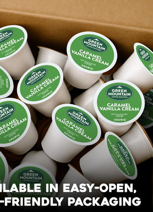 Green Mountain Coffee Roasters Caramel Vanilla Cream Keurig Single-Serve K-Cup pods, Light Roast Coffee, 72 Count