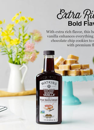 Watkins All Natural Original Gourmet Baking Vanilla, with Pure Vanilla Extract, 11 Fl Oz (Pack of 1) - Packaging May Vary