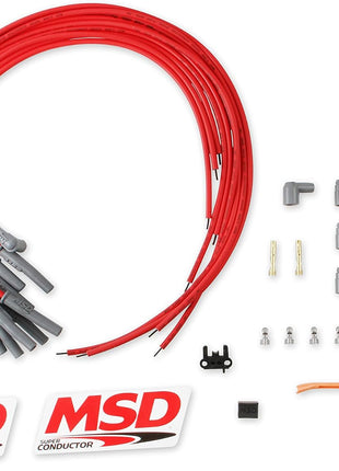 MSD 31189 Super Conductor Spark Plug Wire Set, Multi-Angle Plug, HEI Cap