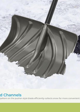 Suncast 20 inch Combination Snow Shovel/Pusher, Grey/Black