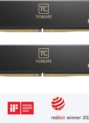 TEAMGROUP T-Create Expert Overclocking 10L CL34 DDR5 32GB Kit (2 x 16GB) 7200MHz (PC5-57600) Intel XMP 3.0 & AMD Expo Compatible A-DIE Desktop Memory Module Ram Black - CTCED532G7200HC34ADC01