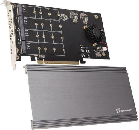 IO CREST Quad M.2 NVMe PCIe x16 Expansion Card for Intel VROC and AMD Ryzen Threadripper Motherboard