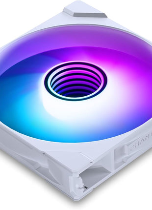 Phanteks M25-140 Gen2, 140mm ARGB High Performance Cooling Fans, Daisy-Chain Unified Fan Frame, Infinity Mirror hub, Single Cable Connection, White