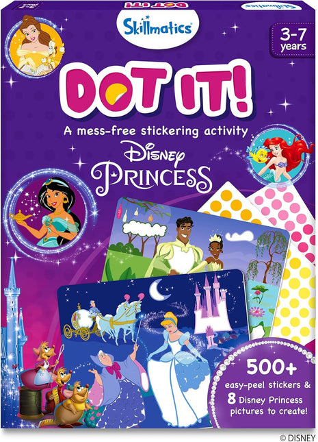 Skillmatics Dot It Sticker Art – Unicorns & Princesses, Craft Kit for Kids | 500+ Stickers, DIY Scrapbooking Activity, Screen-Free Travel Toys, Gift for Toddlers, Girls & Boys Ages 3, 4, 5, 6, 7