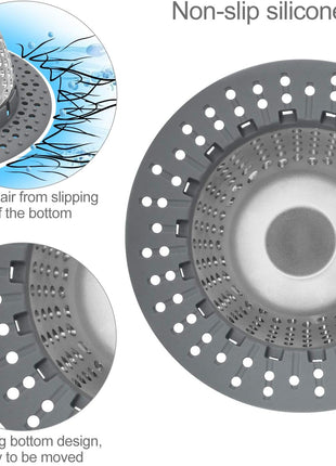 LEKEYE Drain Hair Catcher/Bathtub Drain Cover/Drain Protector for Pop-Up & Regular Drains(Patented Product)