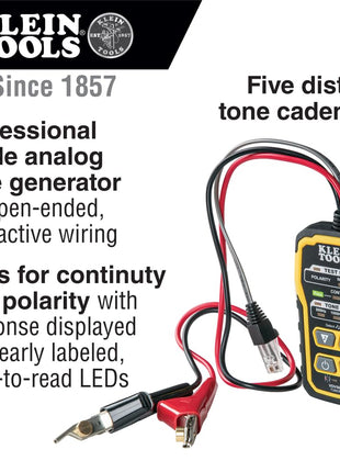 Klein Tools VDV500-820 Wire Tracer Tone Generator and Probe Kit Continuity Tester for Ethernet, Telephone, Speaker, Coax, Video, and Data Cables, RJ45, RJ11, RJ12