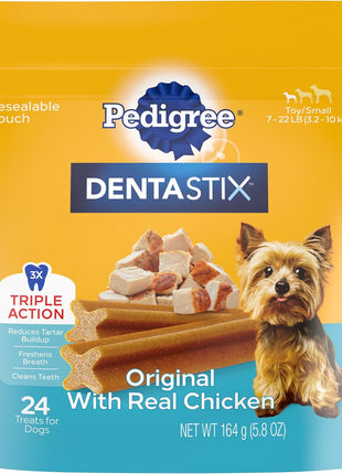 Pedigree Dentastix Dental Chews for Dogs, Small and Toy Breed Dog Treats, Fresh Flavor, 1.54 lb. Bag (102 Treats Total)