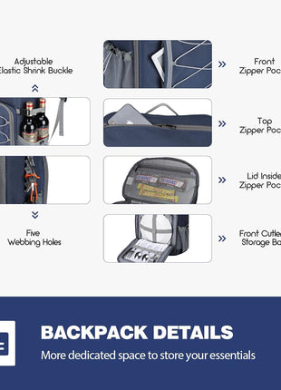 Maelstrom Cooler Backpack - 35/50 Can Insulated Soft Cooler Lunch Bag for Camping, Beach, Hiking & Shopping