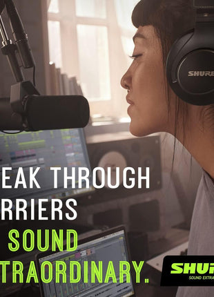 Shure SM7B Microphone   Vocal Dynamic Studio Mic for Broadcast, Podcast, Recording, Gaming & Streaming, xLR, Rugged Construction, Detachable Windscreen, Smooth Sound, Warm Vocals, Wide Range Frequency