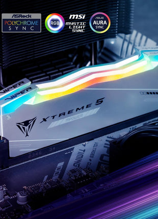 Patriot Memory Viper Xtreme 5 MPOWER DDR5 RGB RAM 48GB (2X24GB) 6000MT/s CL30 1.35v UDIMM Desktop Gaming Memory Kit Compatible with Intel XMP/AMD Expo - PVXR548G60C30KM