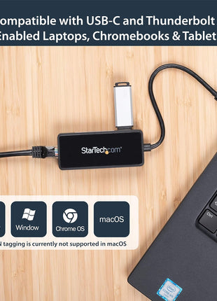 StarTech.com USB-C to Ethernet Gigabit Adapter - Thunderbolt 3 Compatible - USB Type C Network Adapter - USB C Ethernet Adapter (US1GC301AU)
