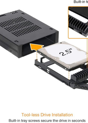 ICY DOCK 1 Bay 2.5 SAS/SATA HDD/SSD Tool-Less Enclosure for External 3.5" Bay | ExpressCage MB741SP-B