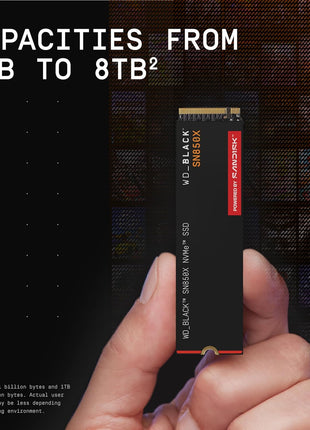 WD_BLACK SN850X 4TB NVMe SSD - M.2 2280, Up to 7,300 MB/s Read speeds, Up to 6,300 MB/s write speeds, Gaming Expansion, High Performance Internal Solid State Drive - WDS400T2X0E