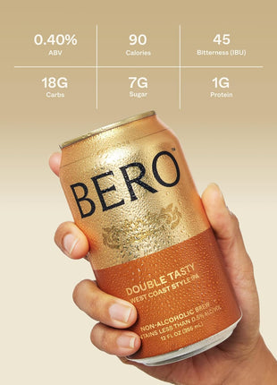 BERO Variety Pack Non-Alcoholic Beer, Non-Alcoholic Craft Ale, Hoppy IPA Style Craft Brew, NA Beer by Tom Holland, Refreshing Alcohol Alternative Beverages for Any Occasion - Pack of 12