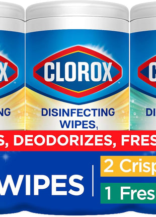 Clorox Disinfecting Wipes Value Pack, Household Essentials, Dorm Room Essentials, 75 Count, Pack of 3 (Package May Vary)